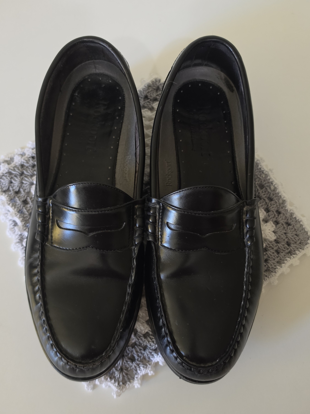Rockport Black Leather Penny Loafers